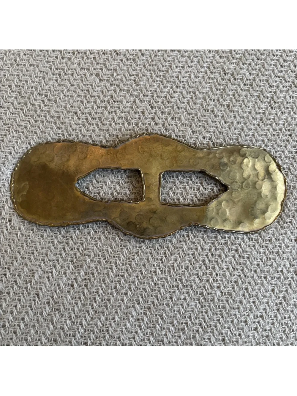Gold Hammered Metal Slide Buckle for Women